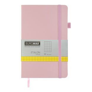 Книга записна ETALON 125*195, 96 арк., клітинка, обкл. штучна шкіра, рожевий BM.291160-10 фото