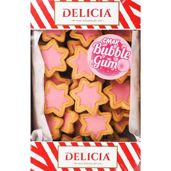 Печиво цукрове Delicia Супер Стар зі смаком Bubble Gum 350 г 11139 фото