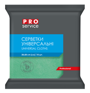 Салфетки вискозные PRO Service, 30х38см, зеленые, 10 шт 19100208 фото