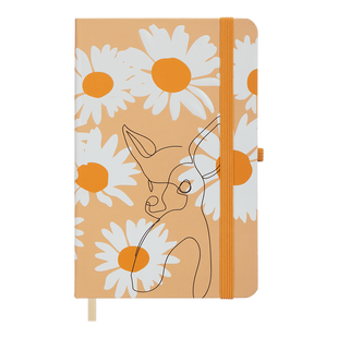 Книжка записна NATURE, на гумці, 136х207мм, 96 арк., кліт., офсет крем., тв.лам.обкл., пісочна BM.255108-22 фото