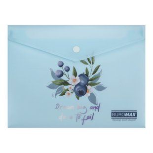 Папка-конверт А5 на кнопці, BLUEBERRY ARABESKI, напівпрозора,аквамарин BM.3919-52 фото