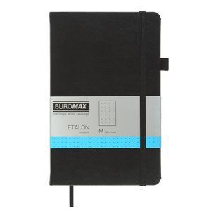 Книга записная ETALON 125*195, 96 л., точка, обкл. искусственная кожа, черный BM.291360-01 фото