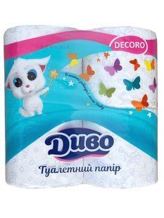 Туалетний папір Диво Decoro, 2 шари, 4 рул/упаковка 38419 фото