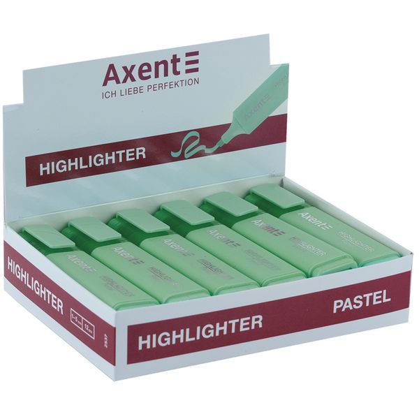 Маркер Axent Highlighter 2537-18-A, 1-5 мм, клиновидный, пастель мятная 2537-18-A фото