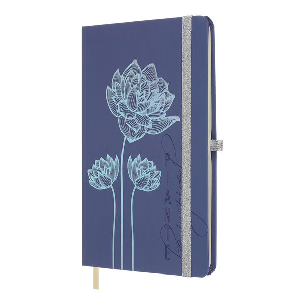 Книжка записная PIANTE, на резинке, 136х207мм, 96 л., клит., офсет крем., тв.лам.обкл., фиолетовая BM.255109-07 фото