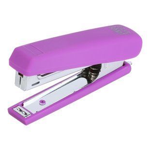 Степлер пластиковый Buromax RUBBER TOUCH, на 12 листов (скобы №10), 107х25х54 мм, фиолетовый BM.4128-07 фото