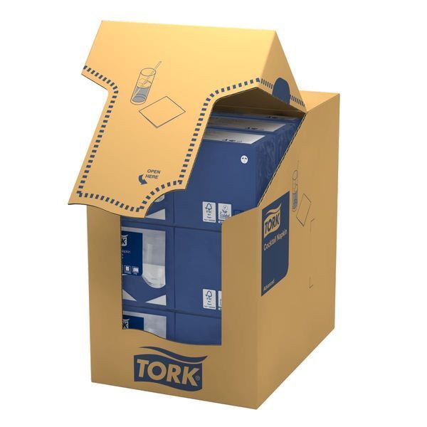Коктейльні серветки Tork Advanced, сині, 24х24 см, 2 шари, 200 штук 477825 фото