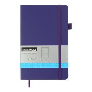 Книга записна ETALON 125*195, 96 арк., точка, обкл. штучна шкіра, фіолетовий BM.291360-07 фото