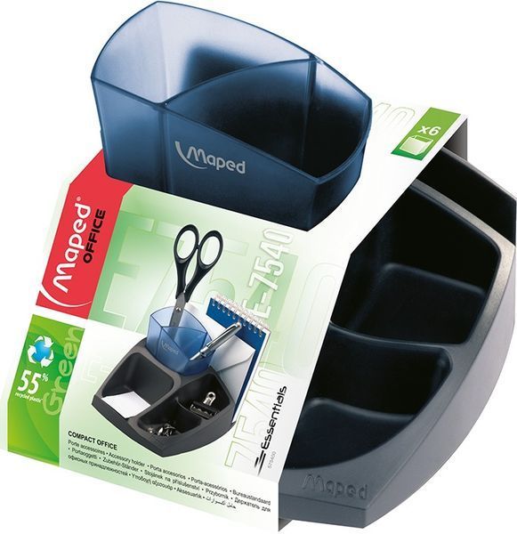 Подставка для офисных принадлежностей ESSENTIALS GREEN Compact, черный с синим MP.575400 фото