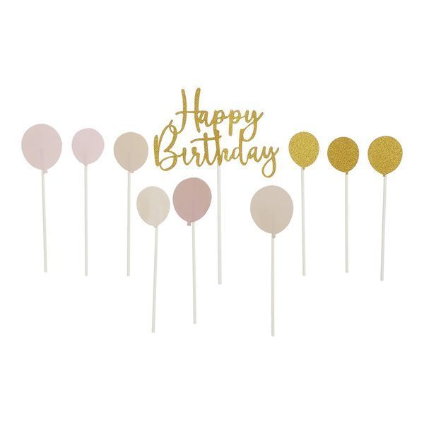 Набір топерів "Happy birthday", 10 шт., 11 х 7 см BM.98500 фото
