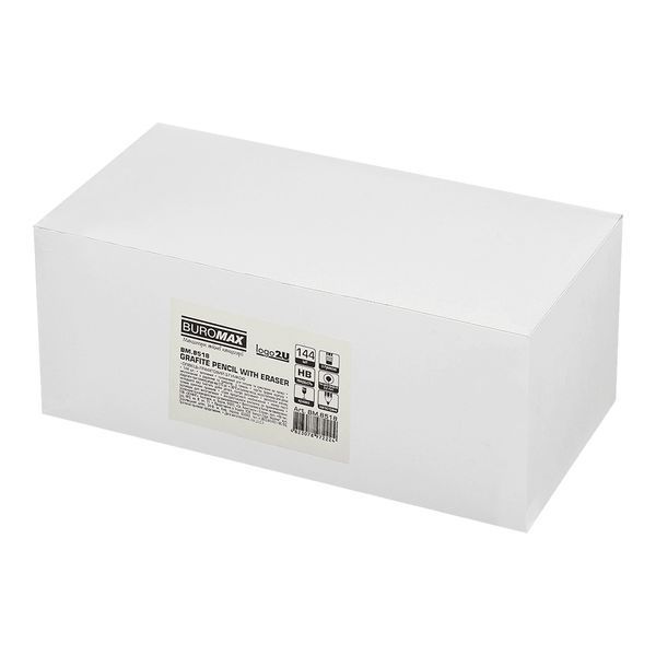 Карандаш графитовый Buromax, HB, с резинкой, деревянный корпус BM.8518 фото