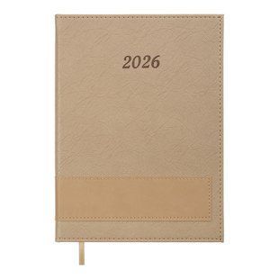 Дневник датов. 2026 PRESTIGE, A5, бежевый, штуч.кожа BM.21147-28 фото
