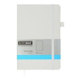 Книга записна ETALON 125*195, 96 арк., точка, обкл. штучна шкіра, білий BM.291360-12 фото