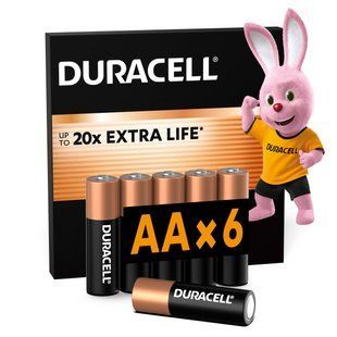 Лужні батарейки Duracell AA, 6 шт. в упаковці s.07458 фото