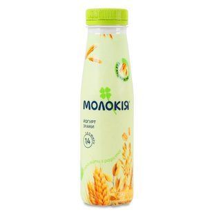 Йогурт питьевой Молокія Злаки, 1.4%, 250 г 05489 фото