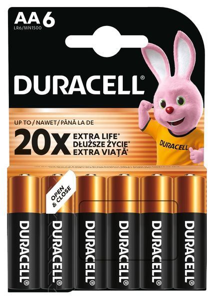 Щелочные батарейки Duracell AA, 6 шт. в упаковке s.07458 фото