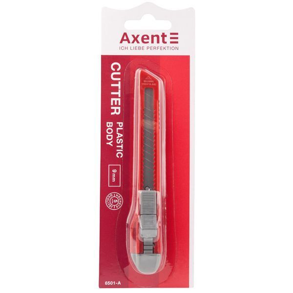 Нож канцелярский Axent 6501-A, лезвие 9 мм, красный 6501-A фото