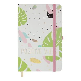 Книжка записна POSITIVO, на гумці, 136х207мм, 96 арк., кліт., офсет крем., тв.лам.обкл., салатова BM.255110-15 фото