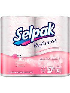 Туалетний папір Selpak Perfumed, кольоровий, з ароматом "Пудра", 3 шари, 4 рул/упаковка 65482 фото