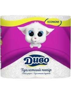 Туалетний папір Диво Econom, 2 шари, 4 рул/упаковка 32066 фото