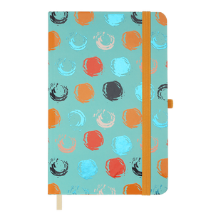 Книжка записна TRENDY, на гумці, 136х207мм, 96 арк., кліт., офсет крем., тв.лам.обкл., бірюзова BM.255111-06 фото