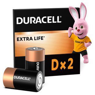 Лужні батарейки Duracell D, 2 шт. в упаковці s.5005987 фото