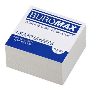 Блок белой бумаги для заметок Buromax, 90х90х40 мм, не склеенный, 500 листов BM.2277 фото
