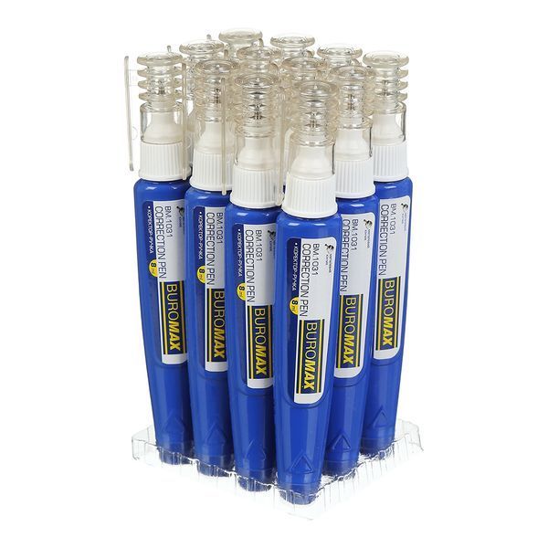 Коректор-ручка Buromax з металевим кінчиком, на емульсійній основі, 8 мл BM.1031 фото
