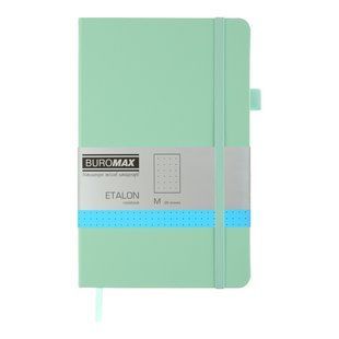 Книга записна ETALON 125*195, 96 арк., точка, обкл. штучна шкіра, м&acute;ятний BM.291360-38 фото