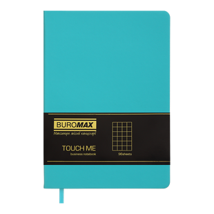 Блокнот деловой Buromax Touch me, А5, 96 листов, клеточка, обложка искусственная кожа, темно-бирюзовая BM.295102-35 фото