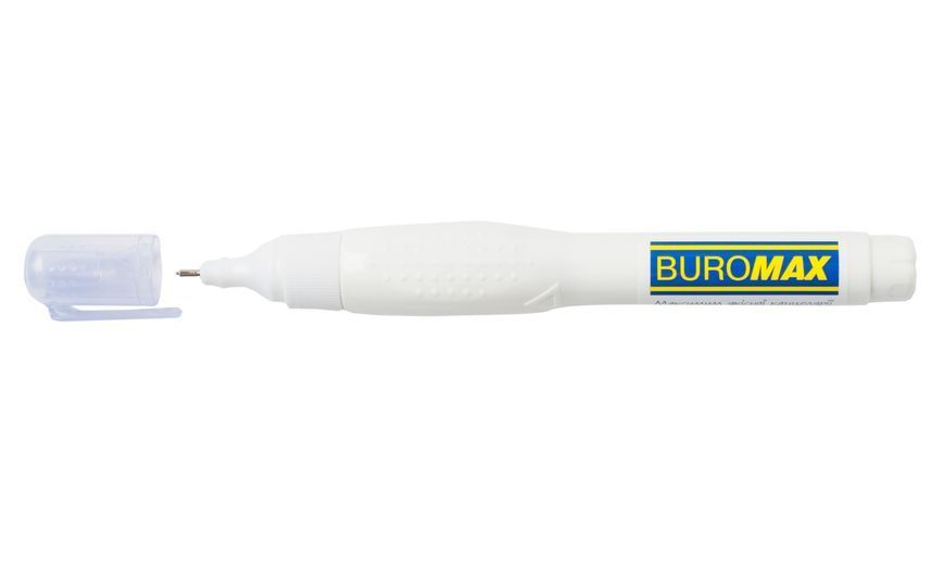 Коректор-ручка Buromax з металевим кінчиком, на спиртовій основі, 12 мл BM.1034 фото
