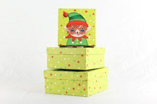 Коробки подарочные, набор 3шт, вложенные 1в1 - размер самой большой 20х20х9.5см, с 3D изображением BM.233341 BM.233341 фото