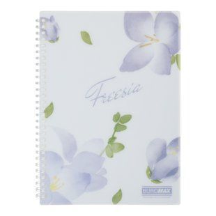 Зошит для записів FREESIA ARABESKI, B5, 80 арк., клітинка, пластикова обкладинка, бузковий BM.2586-26 фото