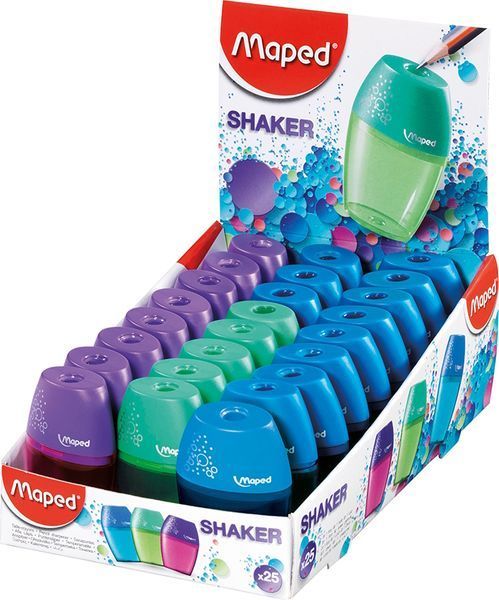 Чинка Maped SHAKER з контейнером, на 1 отвір, мікс кольорів MP.534753 фото
