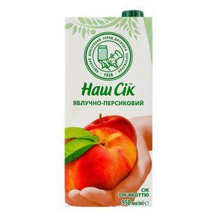 Сок Яблочно-персиковый Наш Сок с мякотью 0.95 л 89981 фото