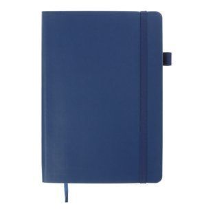 Блокнот діловий Buromax Brief, А5, 96 аркушів, клітинка, обкладинка штучна шкіра, синя BM.295104-02 фото