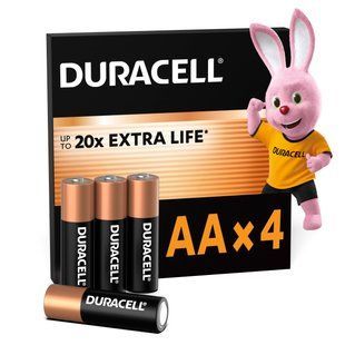 Лужні батарейки Duracell AA, 4 шт. в упаковці s.52536 фото