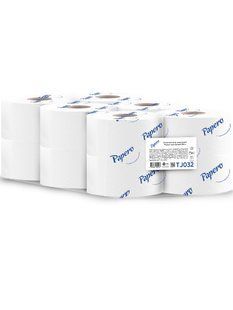 Туалетний папір Papero Jumbo на гільзі, 2 шари, 100 м, 12 рул/упаковка 62160 фото