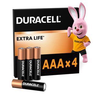 Лужні батарейки Duracell AAA, 4 шт. в упаковці s.52543 фото