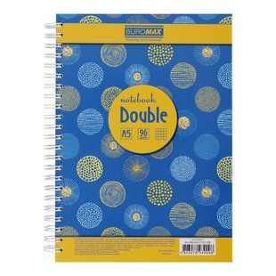 Записная книга Buromax Double, А5, 96 листов, клеточка, твердая ламинированная обложка, дизайн №3 BM.24571101-08 фото