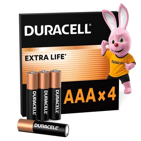 Щелочные батарейки Duracell AAA, 4 шт. в упаковке s.52543 фото