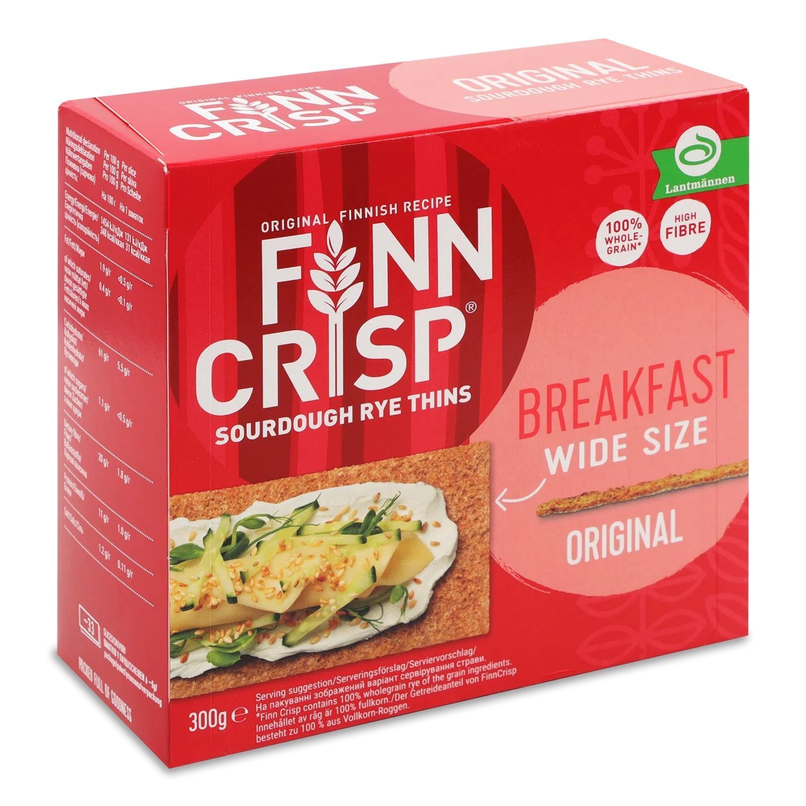 Хлібці Finn Crisp Original Taste житні, широкі 300 г - Office Better