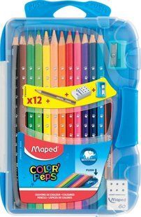 Олівці кольорові COLOR PEPS Smart Box, 12 кольорів +3 вироби, пенал MP.832032 фото