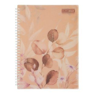 Зошит для записів PEACH ARABESKI, B5, 80 арк., клітинка, пластикова обкладинка, персиковий BM.2586-46 фото