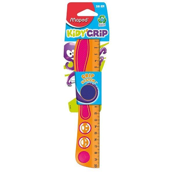 Линейка пластиковая KIDY'GRIP, 20см, ассорти. MP.278710 фото