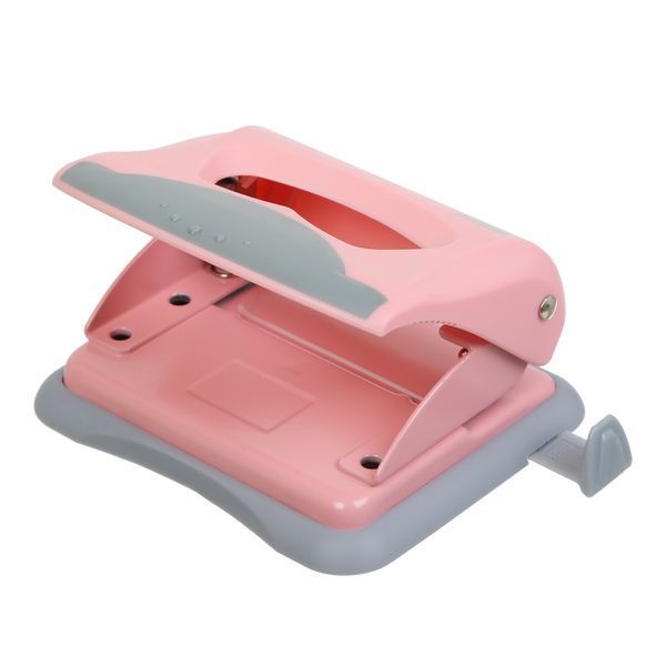 Діркопробивач пластиковий Buromax Pastel, пробиває до 20 аркушів, 125х95х65 мм, рожевий BM.4020-10 фото
