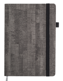 Блокнот діловий Buromax Wood, А5, 96 аркушів, лінія, обкладинка штучна шкіра, сіра BM.295214-09 фото