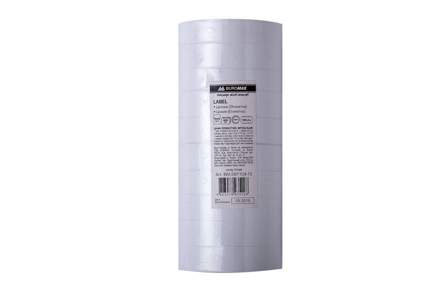 Ценник Buromax прямоугольный, вертикальный, 16х23 мм, 600 штук, белый BM.281104-12 фото