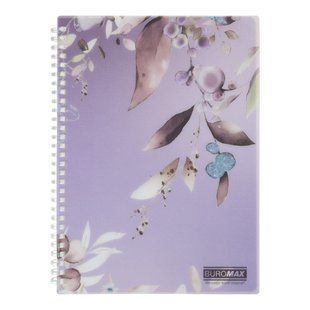 Зошит для записів LILAC ARABESKI, B5, 80 арк., клітинка, пластикова обкладинка, сливовий BM.2586-48 фото