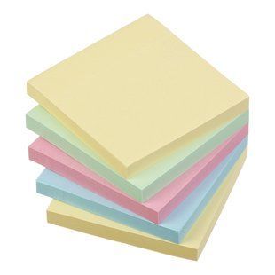 Блок для нотаток Buromax з клейким шаром 75х75 мм, пастель, 450 аркушів BM.2317-99 фото